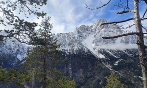 Bergtour Kreidenfeuer - Aufstieg, Blick zum Spitzkofel