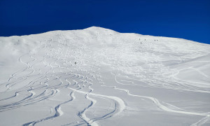 Skitour Gaishörndl - Abfahrt, Rückblick