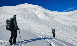 Skitour Gaishörndl - Abfahrt, Rückblick
