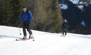 Skitour Tullenkogel - Aufstieg zuerst über Skipiste