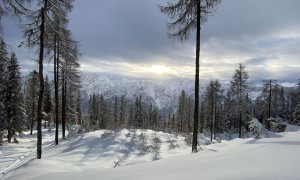 Skitour Tullenkogel - Aufstieg Richtung Skihütte