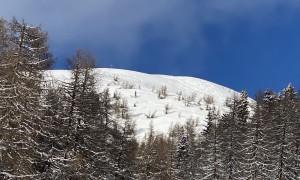 Skitour Tullenkogel - Rückblick Abfahrt von der Skihütte