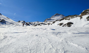 Skitour Riepenspitze - Aufstieg, Blick zum Gipfel Skitour Riepenspitze - Aufstieg, Blick zum Gipfel