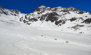 Skitour Riepenspitze - Abfahrt, Rückblick Skitour Riepenspitze - Abfahrt, Rückblick