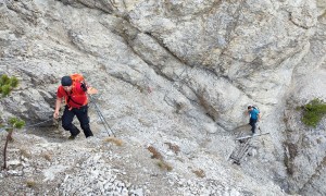 Bergtou Feuer am Bichl - Abstieg, seilversicherter Rückweg