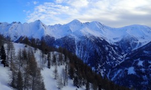 Skitour Althaus - Aufstieg, Blick zum Rappler, Gölbner und Gumriaul