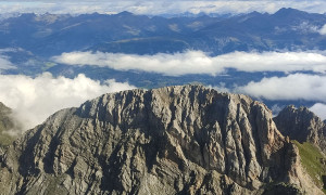Bergtour Pfannspitze - Gipfelsieg, Blick zum Roßkopf