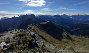 Bergtour Pfannspitze - Gipfelsieg, Blick zur Kinigat