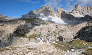 Klettersteig Col dei Bos, Lagazuoi - beim Ausstieg Col dei Bos Klettersteig Col dei Bos, Lagazuoi - beim Ausstieg Col dei Bos