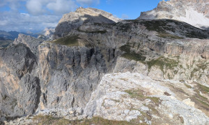 Klettersteig Col dei Bos, Lagazuoi - beim Ausstieg Col dei Bos Klettersteig Col dei Bos, Lagazuoi - beim Ausstieg Col dei Bos