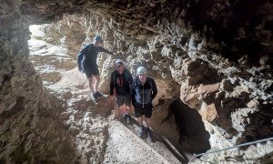 Klettersteig Col dei Bos, Lagazuoi - Abstieg im Tunnel Klettersteig Col dei Bos, Lagazuoi - Abstieg im Tunnel