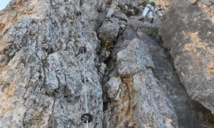 Klettersteig Col dei Bos - Einstieg in den Klettersteig