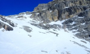 Skitour Hochebenkofel - steile Abfahrt im oberen Teil