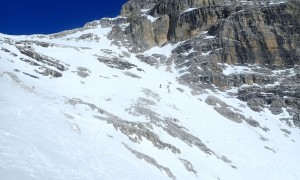 Skitour Hochebenkofel - steile Abfahrt im oberen Teil