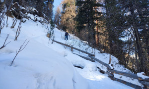 Skitour Magerstein - steiler Zustieg über den Wald