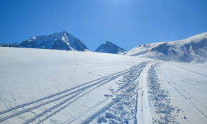 Skitour Magerstein - Aufstieg, Blick zum Hoch- und Wildgall