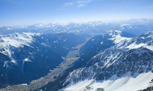 Skitour Magerstein - Gipfelsieg, Blick ins Antholzer Tal