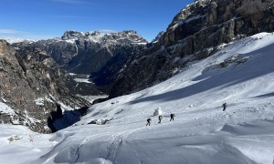Skitour Cristalloscharte - Abfahrt zur Schlüsselstelle