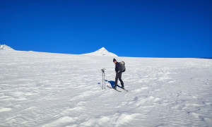 Skihochtour Johannisberg - Aufstieg über Pasterzenboden mit Johannisberg im Hintergrund