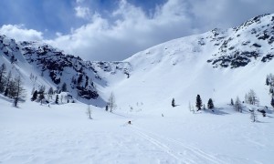 Skitour Hollbrucker Kreuz - Abfahrt, Rückblick