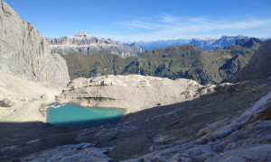 Hochtour Marmolata - Zustieg, Rückblick Hochtour Marmolata - Zustieg, Rückblick