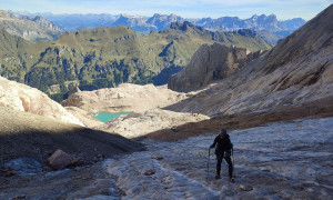 Hochtour Marmolata - Zustieg über Altgletscher Hochtour Marmolata - Zustieg über Altgletscher