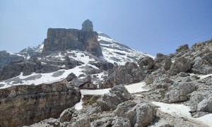 Klettersteig Tofana di Rozes - Abstieg, Rückblick Nordostflanke
