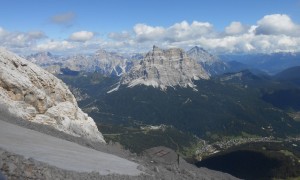 Klettersteig Civetta - Abstieg mit Blick zum Monte Pelmo & Antelao