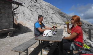 Klettersteig Civetta - Biergenuss Torrani-Hütte