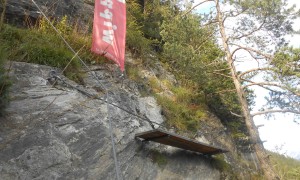 Klettersteig Stafflacher Wand - erster Rastplatz