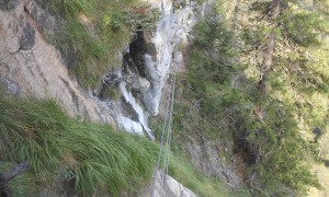 Klettersteig Stafflacher Wand - erste Seilbrücke