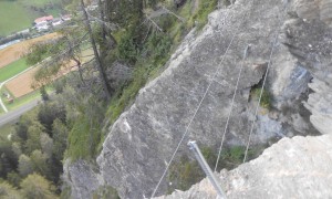 Klettersteig Stafflacher Wand - zweite Seilbrücke