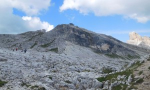 Klettersteig Averau - Aufstieg Ra Gusela, Blick zur Nuvolauhütte