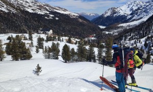 Skihochtour Veneziascharte - Rückweg kurz vor der Zufallhütte