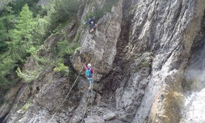 Klettersteig Verborgene Welt - erste Seilbrücke