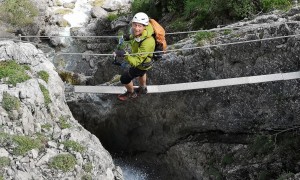 Klettersteig Verborgene Welt - zweite Seilbrücke