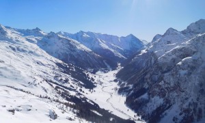 Skitour Roter Kogel - Blick talauswärts Tauerntal