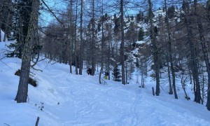 Skitour Hohes Haus - steiler Aufstieg übern Wald