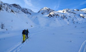 Skitour Hohes Haus - Aufstieg, Blick zur Althausscharte