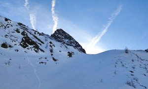 Skitour Hohes Haus - Aufstieg, Blick zur Sauspitze