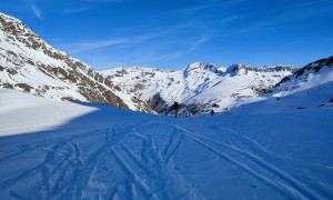 Skitour Hohes Haus - Aufstieg, Rückblick zur Hochalmspitze