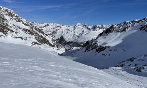 Skitour Hohes Haus - Aufstieg, Rückblick zur Hochalmspitze