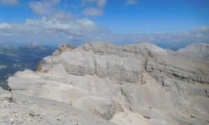 Bergtour Conturines, Lavarella - Blick zum Lavarella West- und Ostgipfel, Zehner- und Neunerspitze