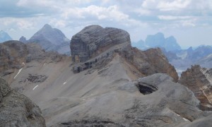 Bergtour Conturines, Lavarella - Blick zur Conturinesspitze, Tofana di Rozes und Monte Pelmo