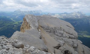 Bergtour Conturines, Lavarella - Rückblick Lavarella Westgipfel