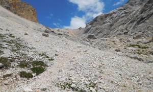 Bergtour Conturines, Lavarella - Abstieg von der Lavarellascharte