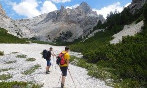 Bergtour Conturines, Lavarella - Rückblick beim Abstieg