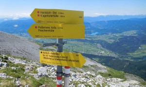 Klettersteig Hochstuhl - Wegweiser am Grenzkamm