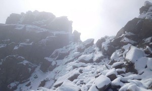 Bergtour Polinik - kurz vor der Gipfelscharte