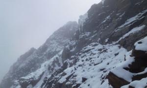 Bergtour Polinik - Rückblick Gipfel beim Abstieg